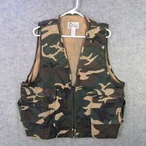 Sports Afield Hunting Vest Mens XL Camouflage Camo Outdoor Multi Pocket Gamebag